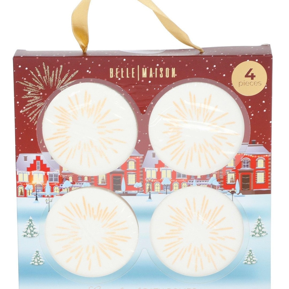 Set of 4 Belle Maison Gingerbread Bath Bombs New